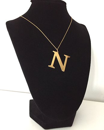 Pozłacany naszyjnik z literą N  pr. 925, VENA Jewellery