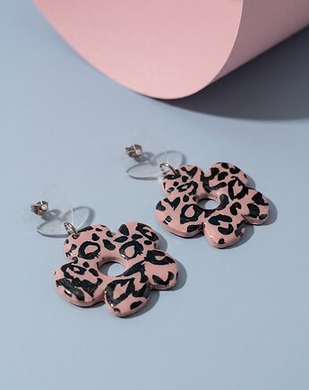 Panterkowe kolczyki srebrne kwiaty, Twarda Sztuka