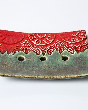 Mydelniczka ceramiczna z wzorem, studnia ceramiczna