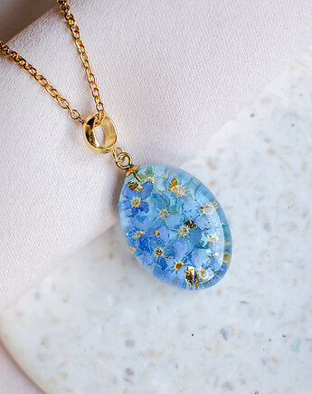 Wisiorek z niezapominajkami, nature gift