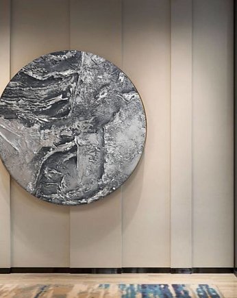 Okrągły obraz - SILVERSIMMO - teksturowana dekoracja, art and texture