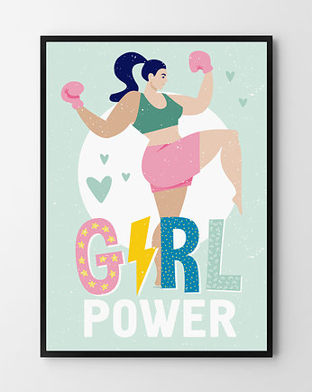 Girl Power - plakat mięta, PAKOWANIE PREZENTÓW - Papier do pakowani