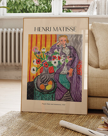 Plakat Reprodukcja Henri Matisse - Purple Robe and Anemones, OKAZJE - Prezenty na 18 dla syna