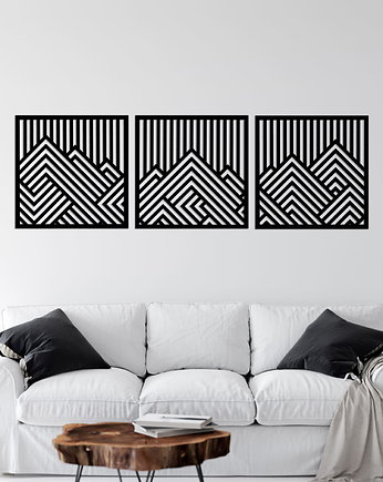 3D DEKORACYJNE PANELE GEOMETRYCZNE, NOWOCZESNA DEKORACJA ŚCIENNA, CZARNY, ORNAMENTI