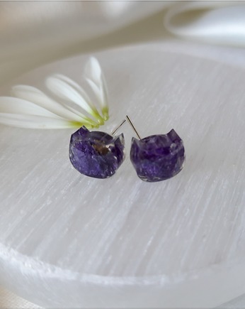 Kolczyki sztyfty fioletowe, Figa handmade accessories