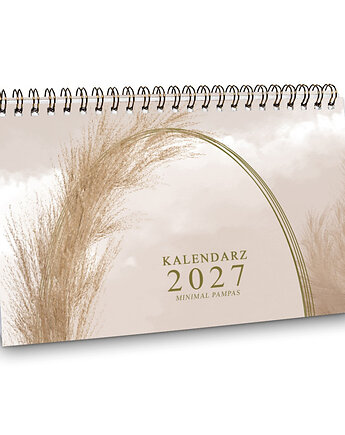 Kalendarz 2027 biurkowy MINIMAL PAMPAS wolnostojący, Planerum