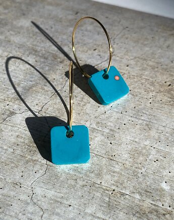 Kwadratowe  kolczyki na cienkich kółkach, FORMIARZ