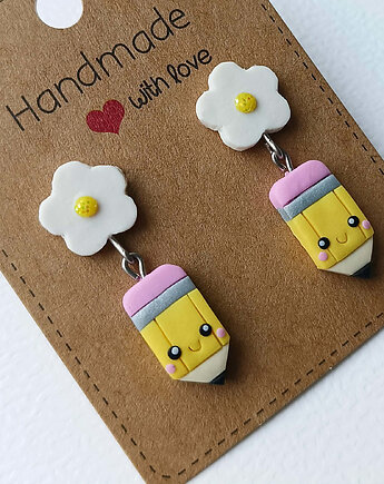 Kolczyki stokrotka i ołówek, OMIFIMO