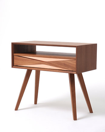 Szafka nocna z szuflada i półką. Mid Century, Pokojscy Studio