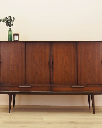 Highboard palisandrowy, duński design, lata 70, producent: Omann Jun, Przetwory design