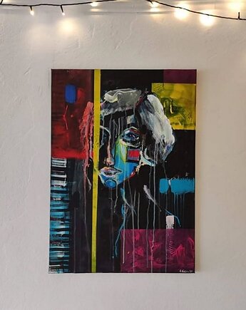 Obraz na zamówienie kupującego - abstrakcyjna kobieta - 70x50 cm, Kasia Kulicka
