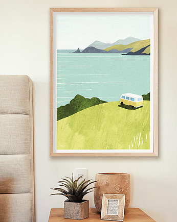 Podróże kamperem - plakat 50x70 cm, minimalmill