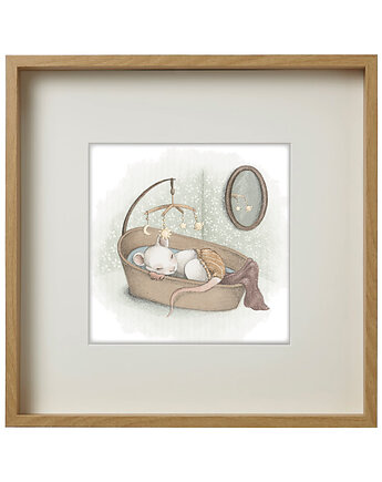 Plakat na narodziny do pokoju maluszka 30x30cm  Hi Little, HI LITTLE