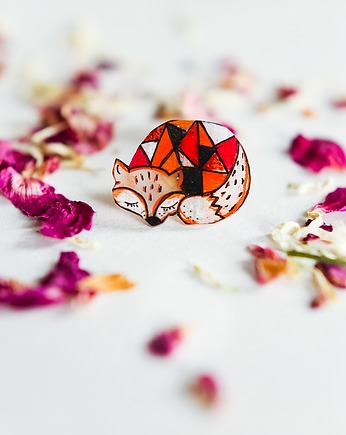 Mini przypinka z liskiem, Pintura