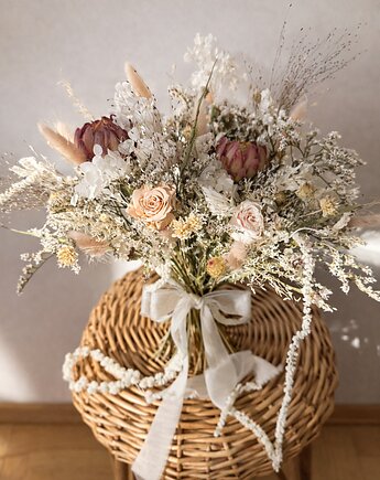 Bukiet suszki trwały ślubny, Łąka