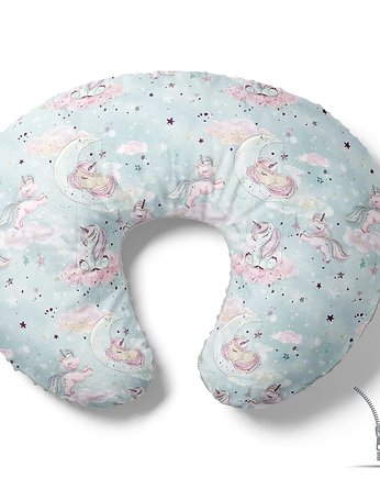 Poduszka rogal do karmienia Jednorożce na chmurkach, Baby Love Decor