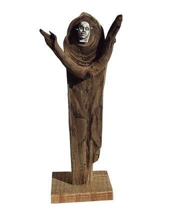 Rzeźba dekoracja ze starego drewna abstrakcja postać figurka /2/, Galeriai