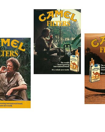 Zestaw trzech reklam papierosów CAMEL z lat 80tych - pilik cyfrowe, RiskyWalls