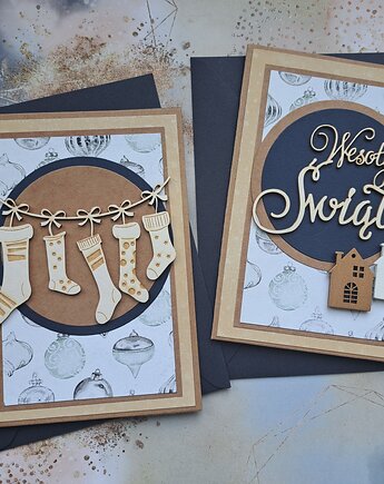 Zestaw dwóch kartek bożonarodzeniowych, Kartkodzielo