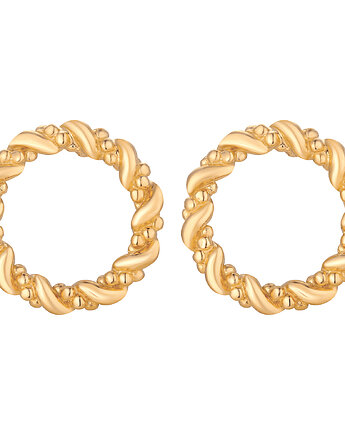 Złote kolczyki plecione koła, SOTHO