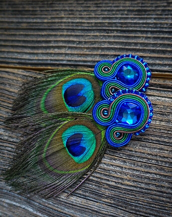 Peacock Eye-kolczyki soutache, Mrosoutache