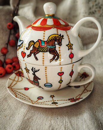 Zestaw czajniczek z filiżanką KARUZELA, ka.linea