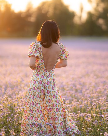 Lniana sukienka gołe plecy, Anna Wolny Fashion