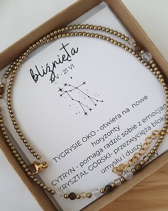 BLIŹNIĘTA naszyjnik dla znaku zodiaku, LEI handmade 