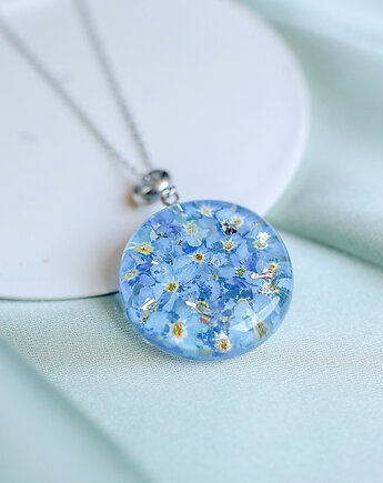 Wisiorek z niezapominajkami, nature gift