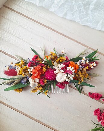 Grzebyk do włosów z kwiatami, Mudryk Viktoria Dried Flowers