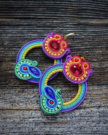 Gigi- duże i etniczne kolczyki soutache, Mró Soutache