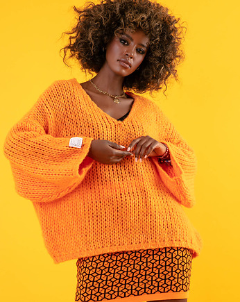 Sweter F1256  orange, FOBYA
