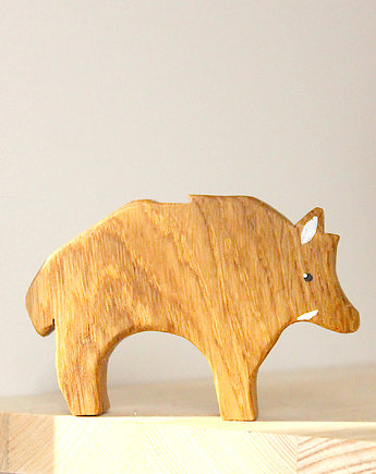 Dzik - drewniana ręcznie wykonana zabawka - Leśne zwierzęta, Pszczoła i Niedźwiedź