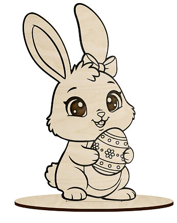 Zajączek Wielkanocny Drewniana Figurka do Malowania Kolorowanka dla Dzieci, smxdsgn