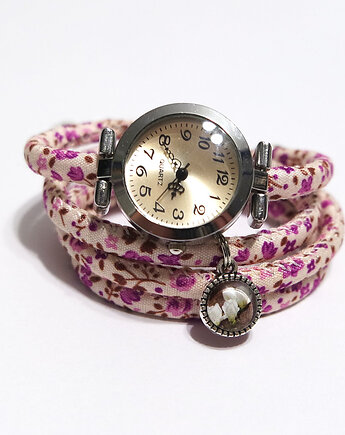 Zegarek - Magnolia - fioletowe kwiaty, yenoo