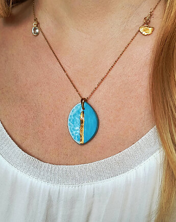 Naszyjnik pozłacany Niebieski Koralowiec Kolekcja Parian, ZIĘBA