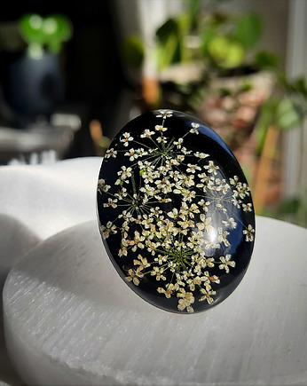 Pierścionek z zatopioną dziką marchwią, Figa handmade accessories