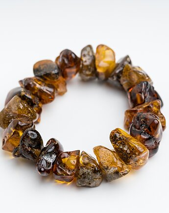 Surowa bransoleta z bursztynu bałtyckiego - naturalny bursztyn, AmberMal