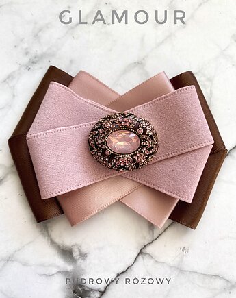 Pudrowa Brosza z kolekcji Glamour z cudownym kryształem