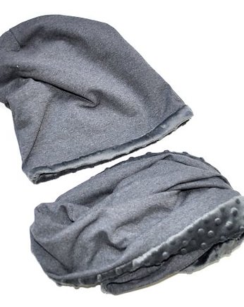 Dwustronny komplet damski _ czapka BEANIE i komin, MOJAMAJA