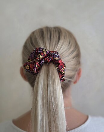 Gumka jedwabna, scrunchie, secret flowers MAXI, Capillum