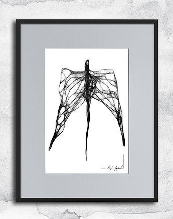 Grafika z ramą - nr 127 - anioł, Maja Gajewska