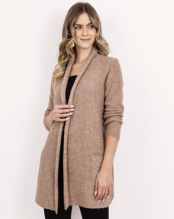 Płaszcz z rolowanym kołnierzem - PA022 mocca MKM, MKMswetry