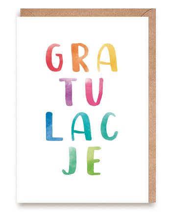 Kartka z gratulacjami - Tęczowa, Cardie