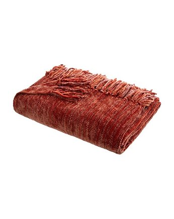 Koc Narzuta Pled Chenille Pomarańczowy, MIA home
