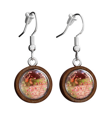 Kolczyki drewniane - Kwiaty, lato - wiszące, yenoo