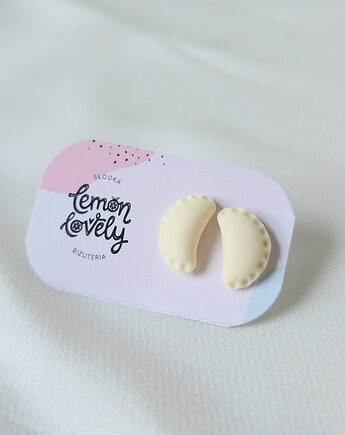 Pierogi  kolczyki sztyfty srebro stal, Lemon Lovely