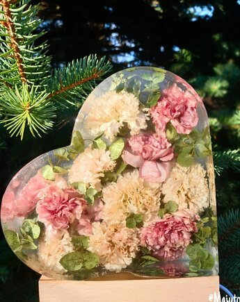 Konserwacja bukietu ślubnego - serduszko, Majuto Resin Art