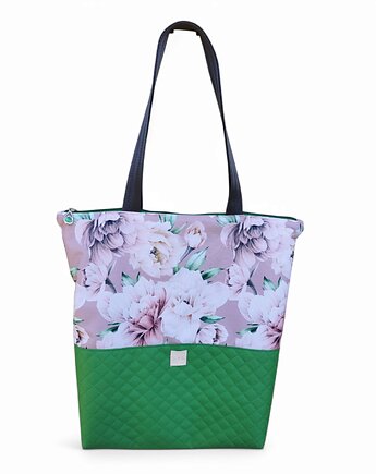 Torba shopper na zakupy wodoodporna shopperka torba na ramię piwonia peonia, Uszyciuch