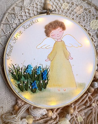 Obrazek anioł stróż, pamiątka dla dziecka, gingerolla